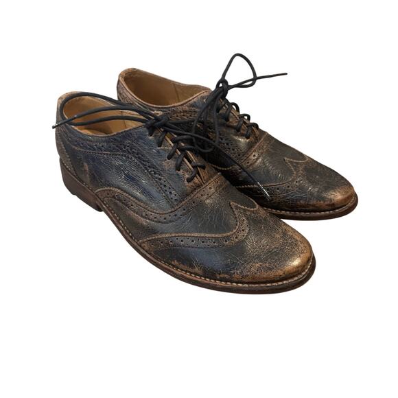Bed|stu Lita Channing Oxford Distressed leather shoes - Picture 2 of 9